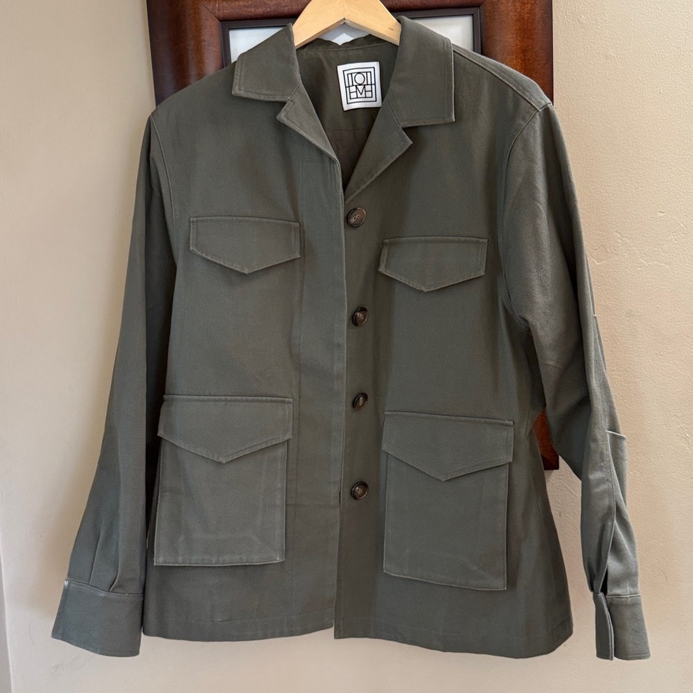 Toteme Avignon Utility Jacket Khaki Green – Oversized Cotton Size 32 | US XS - Picture 9 of 13